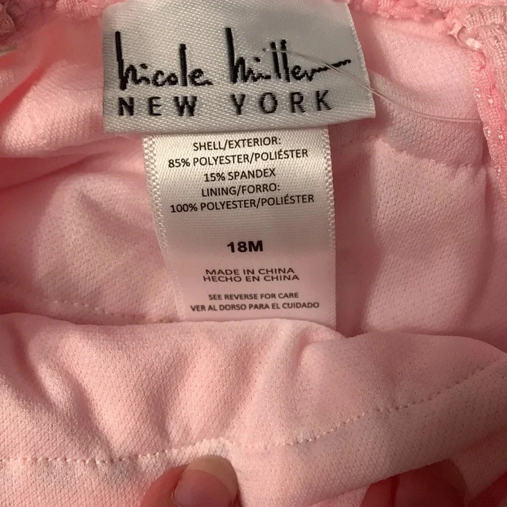 Nicole Miller size 18 months little girl one piece neon ruffle layer Bathingsuit